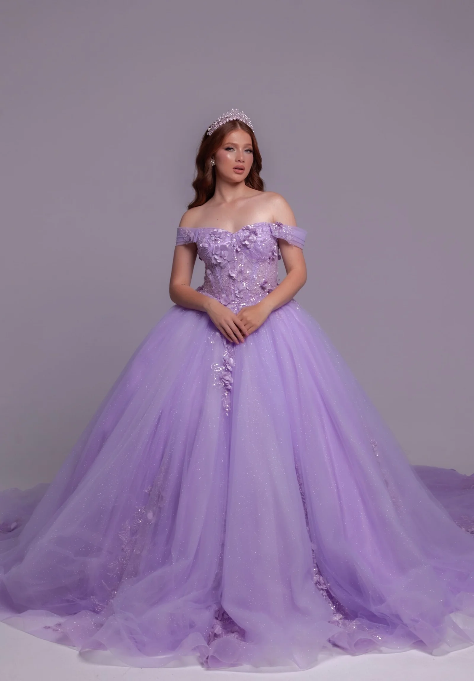Vestido Aria número 01 lila para fiesta de quince años